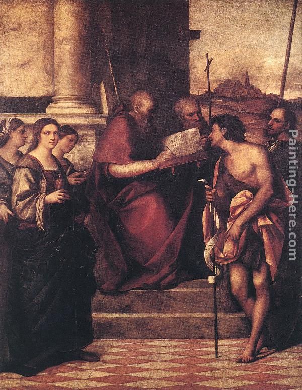 San Giovanni Crisostomo and Saints painting - Sebastiano del Piombo San Giovanni Crisostomo and Saints art painting